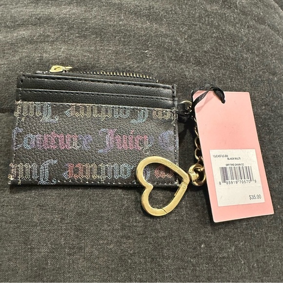 NWT Juicy Couture Women’s Black Multi Off the Chain CC Coin and Card Case - Picture 3 of 7